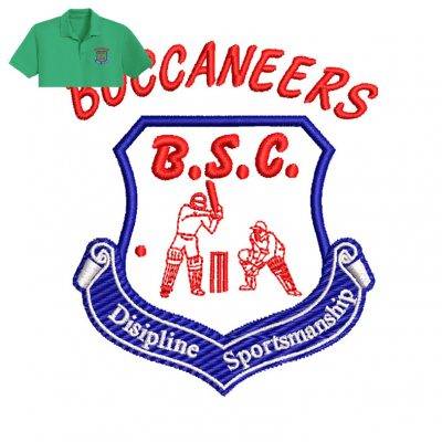 Buccaneers Disipline Embroidery logo for Polo Shirt .