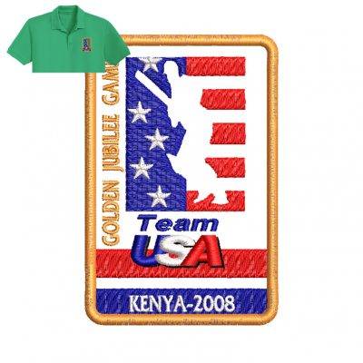 Team Usa Embroidery logo for Polo Shirt .