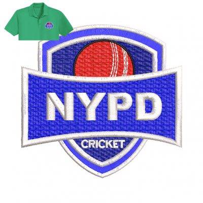 Nypd Cricket Patch Embroidery logo for Polo Shirt .