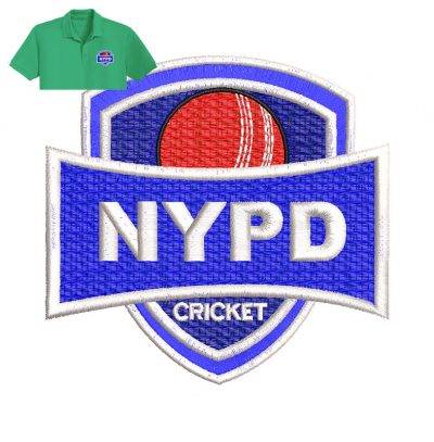 Nypd Cricket Patch Embroidery logo for Polo Shirt .