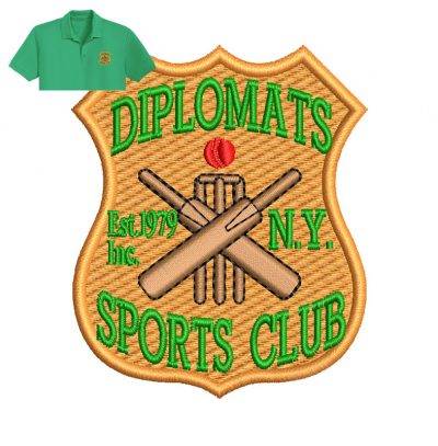 Diplomats Sports patch Embroidery logo for Polo Shirt .