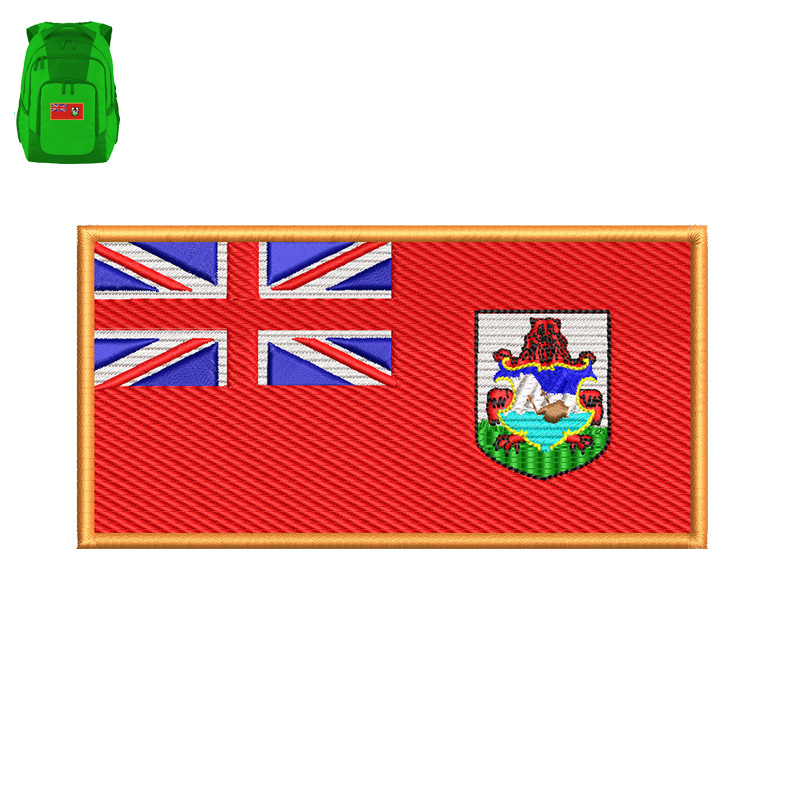 Bermuda Flag Embroidery logo for Bag .