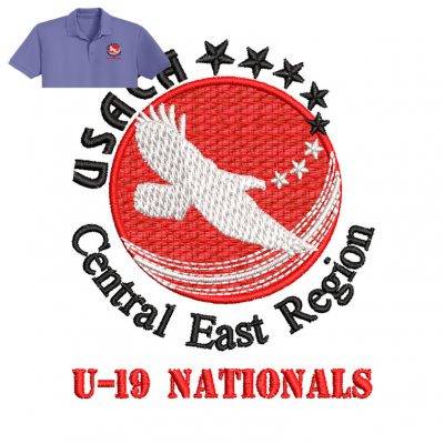 Usaca Central Embroidery logo for Polo Shirt .
