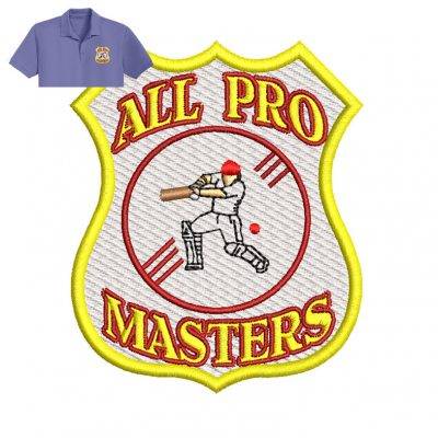 Pro Masters Embroidery logo for Polo Shirt .