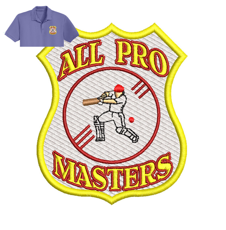 Pro Masters Embroidery logo for Polo Shirt .