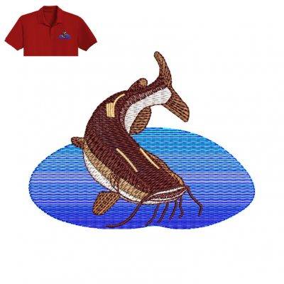 Best Fish Embroidery logo for Polo Shirt .