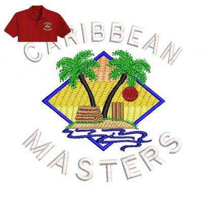 Caribbean Masters Embroidery logo for Polo Shirt .