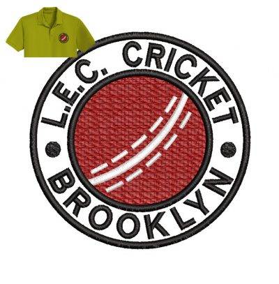 Cricket Brooklyn Embroidery logo for Polo Shirt .