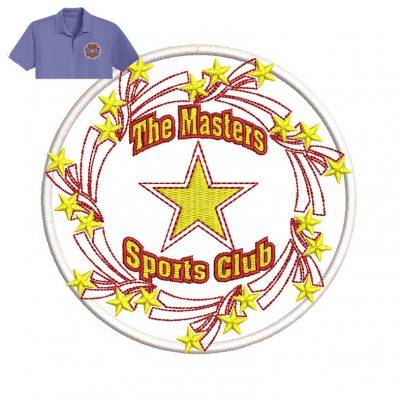 Masters Sports club Embroidery logo for Polo Shirt .