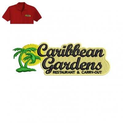 Carilbbean gardens Embroidery logo for Polo Shirt .
