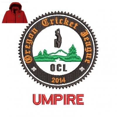OCL Umpire Embroidery logo for Jacket .