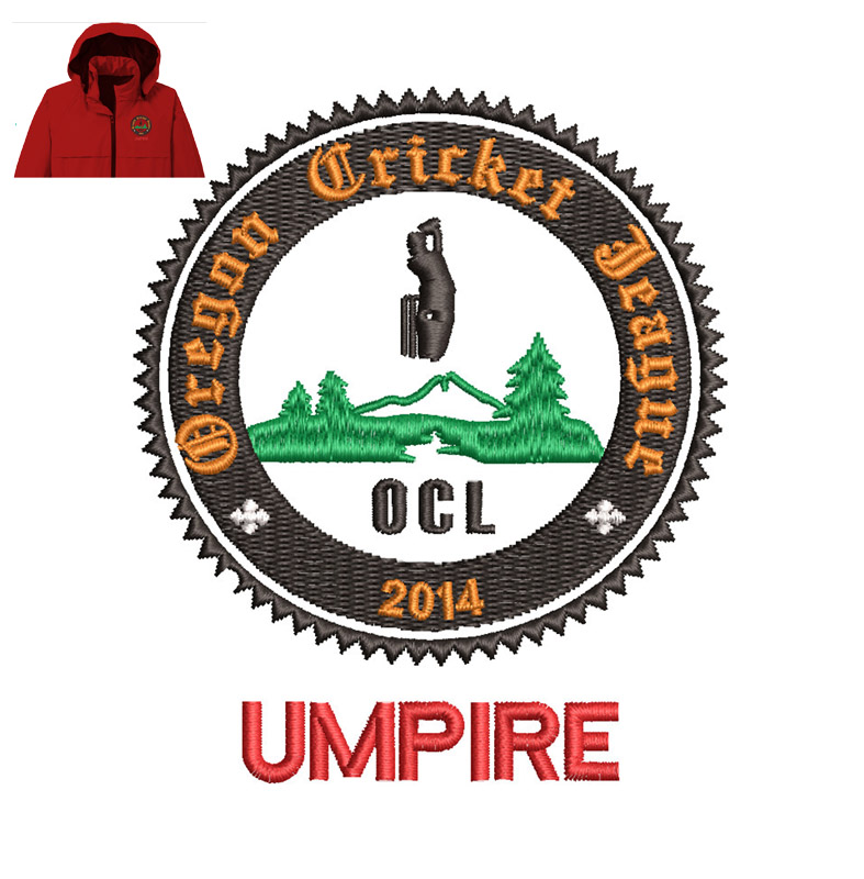 OCL Umpire Embroidery logo for Jacket .