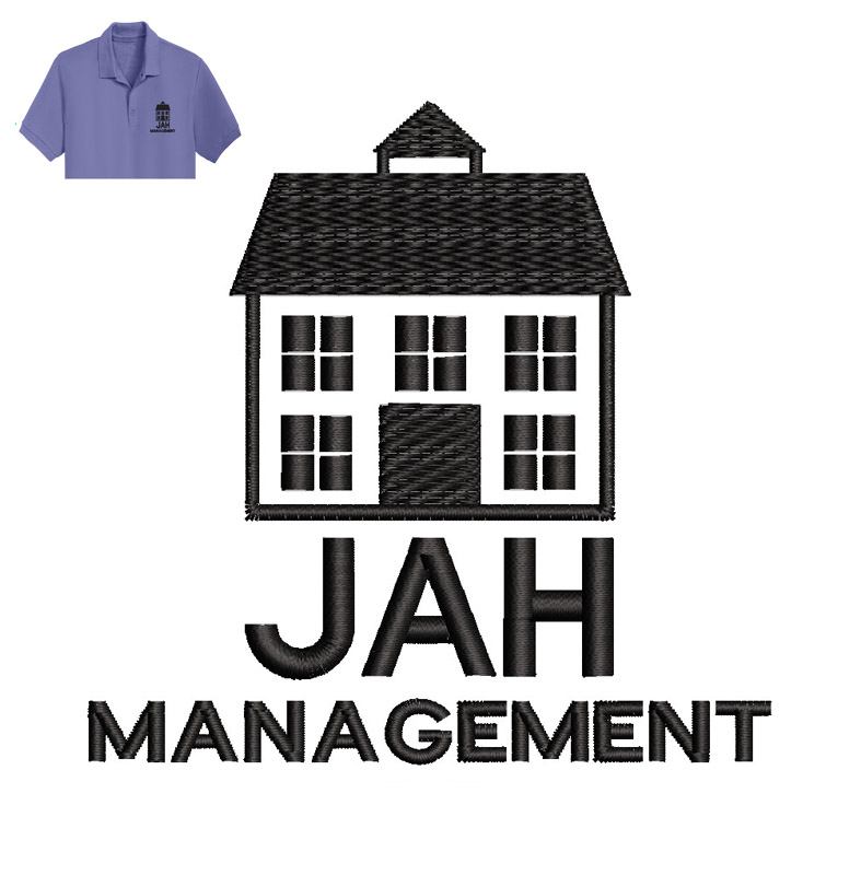 Jah Management House Embroidery logo for Polo Shirt .