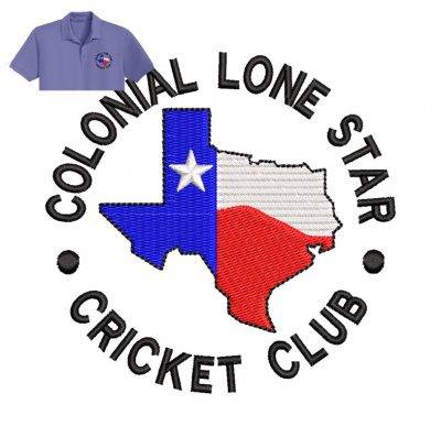 Colonial Lone star Embroidery logo for Polo Shirt .
