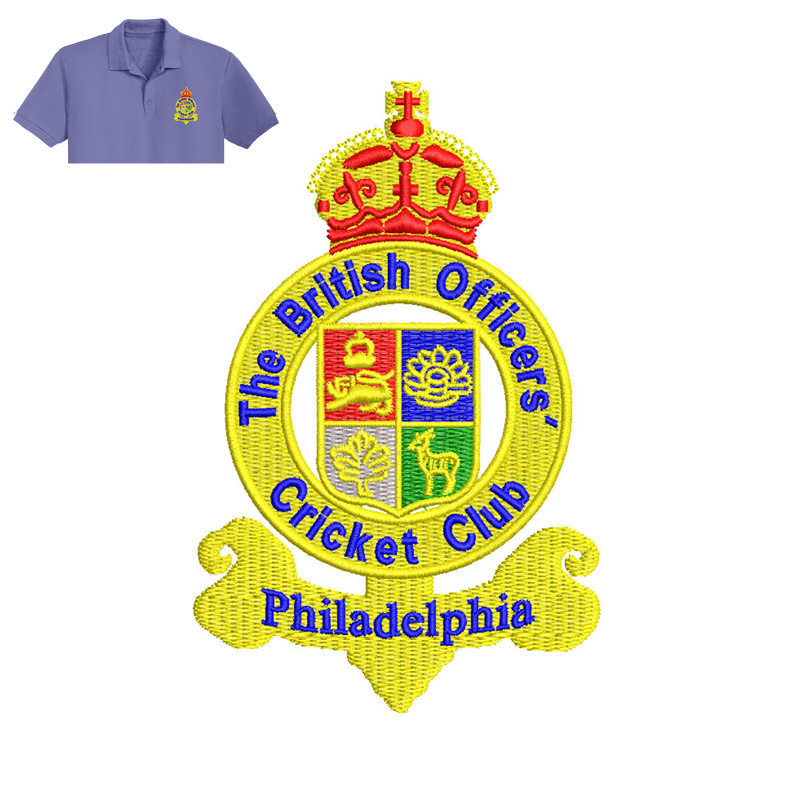 British Officers Embroidery logo for Polo Shirt .