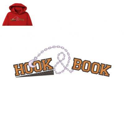 Hook Book Embroidery logo for Hoodie .
