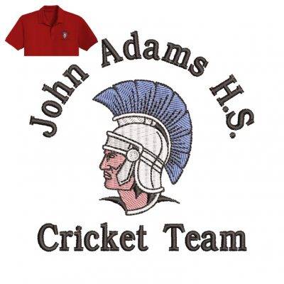 John Adams King Embroidery logo for Polo Shirt .
