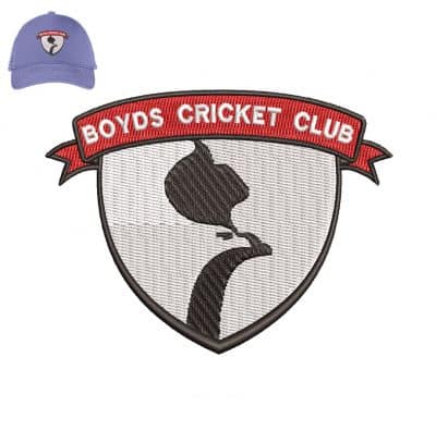 Boyds Cricket Club Embroidery logo for Cap .