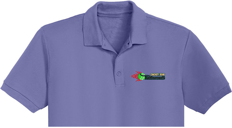 Cricket Zone Embroidery logo for Polo Shirt .