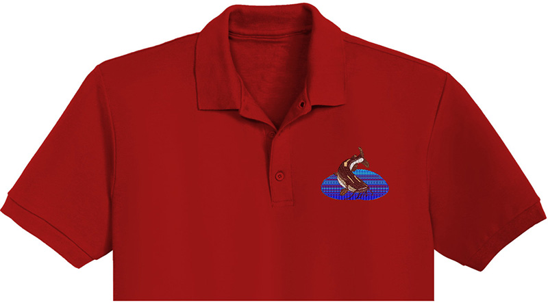Best Fish Embroidery logo for Polo Shirt .