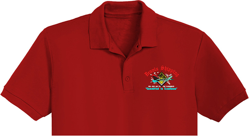 Shipping Embroidery logo for Polo Shirt .