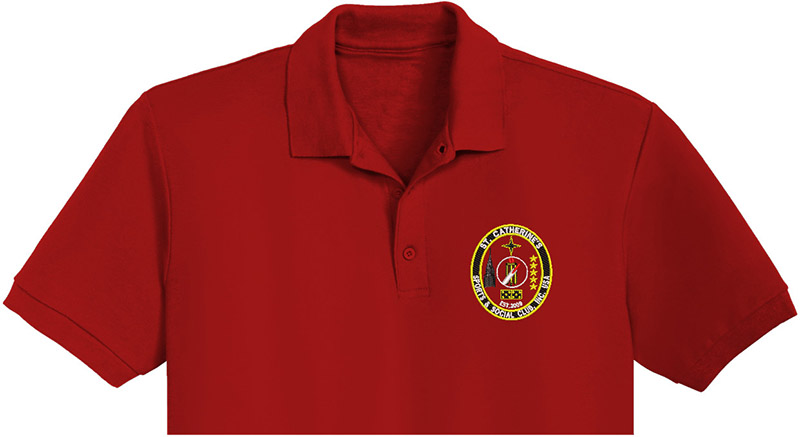 Sports Social Club Embroidery logo for Polo Shirt .