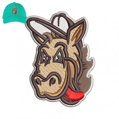 Donkey Head Embroidery logo for Cap .