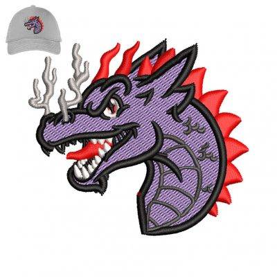 Dragon head Embroidery logo for Cap .