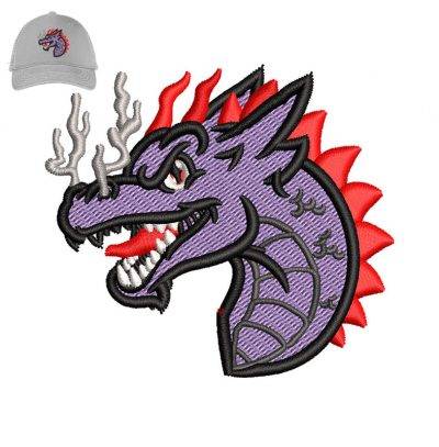 Dragon head Embroidery logo for Cap .