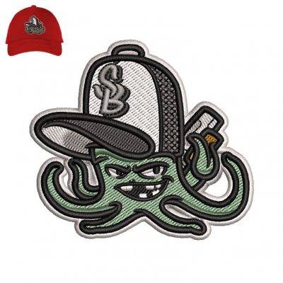 Octopus Fish Embroidery logo for Cap .