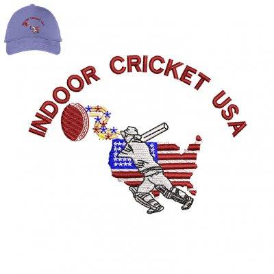 Indoor Cricket Embroidery logo for Cap .