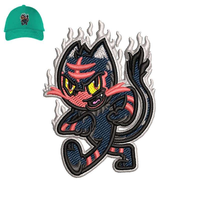 Pokémon Litton Embroidery logo for Cap .