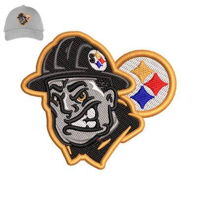 Steelers Mascot Embroidery logo for Cap .