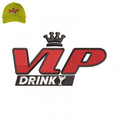 Vip Drink 3dpuff Embroidery logo for Cap .