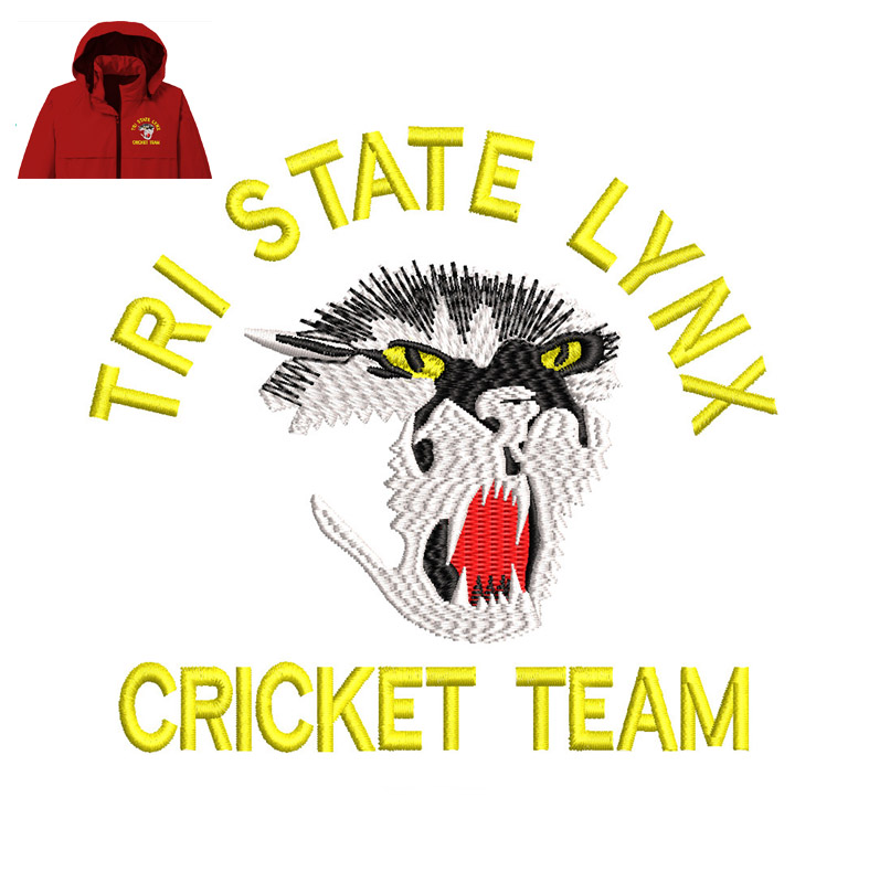 Tri State Lynx Embroidery logo for Jacket .