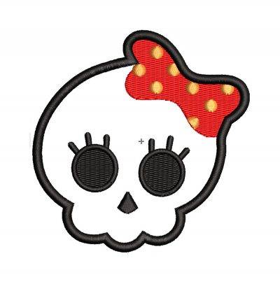 Skull embroidery logo