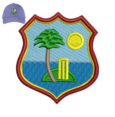West Indies Cricket Embroidery logo for Cap .