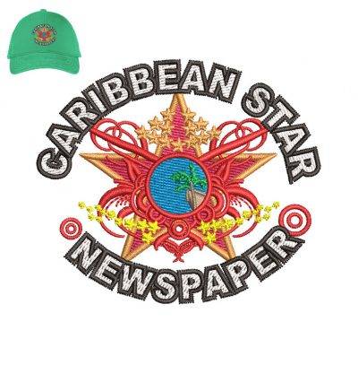 Caribbean Star Embroidery logo for Cap .