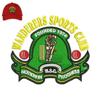 Wanderers Sports Embroidery logo for Cap .
