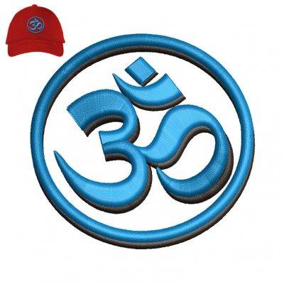 Om Symbol icon 3dpuff Embroidery logo for Cap .