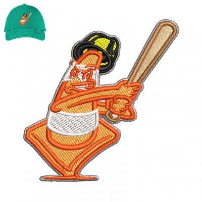 Baseball Batting Embroidery logo for Cap .