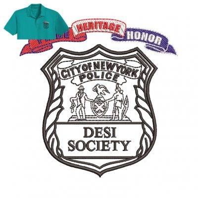 Desi Society Embroidery logo for Polo Shirt .