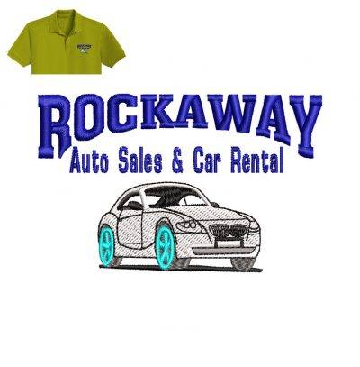 Rockaway Car Embroidery logo for Polo Shirt .