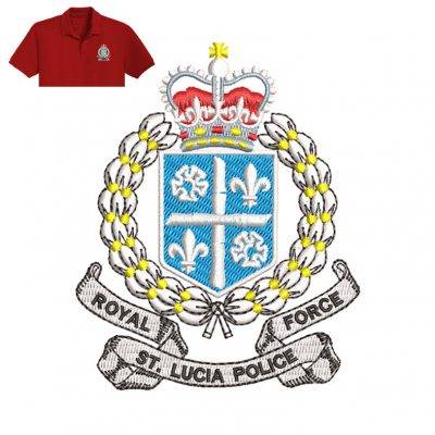 Lucia Police Embroidery logo for Polo Shirt .