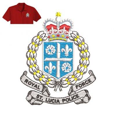 Lucia Police Embroidery logo for Polo Shirt .