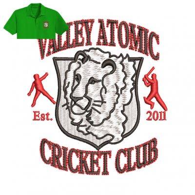 Valley Atomic Embroidery logo for Polo Shirt .