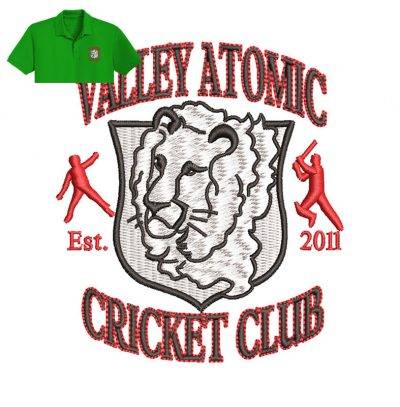 Valley Atomic Embroidery logo for Polo Shirt .