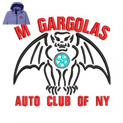 Gargolas Club Embroidery logo for Jacket .