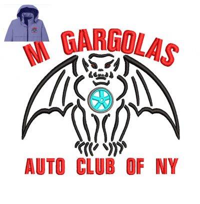 Gargolas Club Embroidery logo for Jacket .