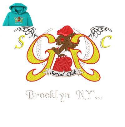 Brooklyn Ny Embroidery logo for Hoodie .